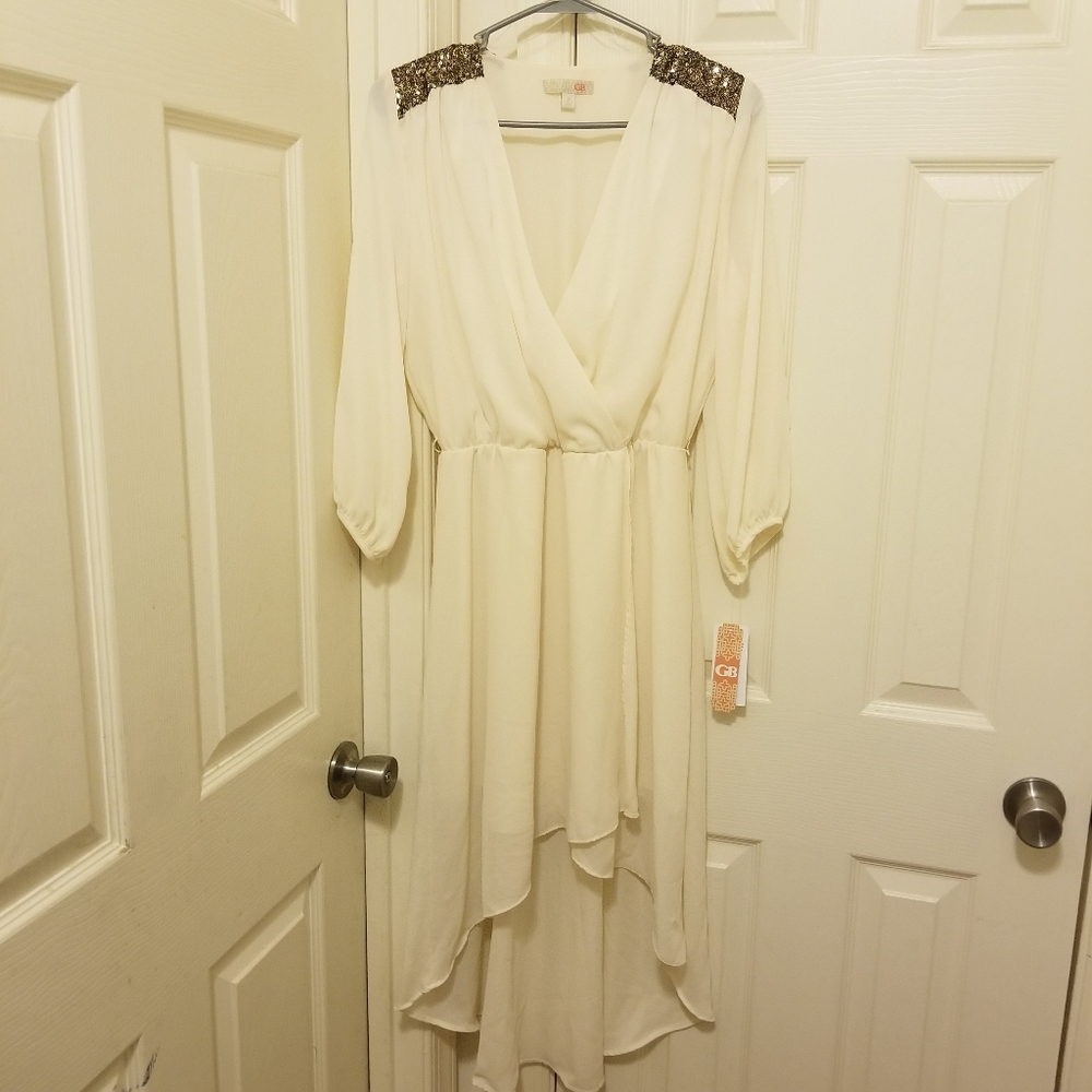 White semi formal dress by GB